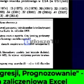 Prosta regresji, Prognozowanie - Praca Excel