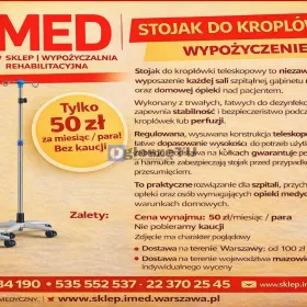 Stojak do kroplowki wynajem Warszawa IMED