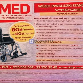 Wozek inwalidzki standardowy wynajem Warszawa IMED